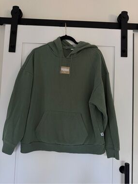 Puma Olive Green Women's Hoodie Sweatshirt